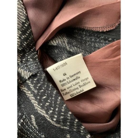 Vintage 100% Wool Pleated Dark Floral High Waisted Tailored Midi Skirt Large - Picture 4 of 6